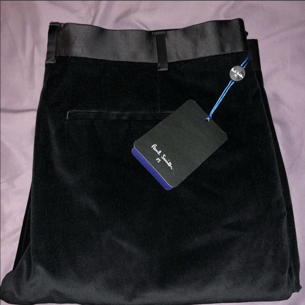 Paul Smith Black Linen Velvet Dress Pants
